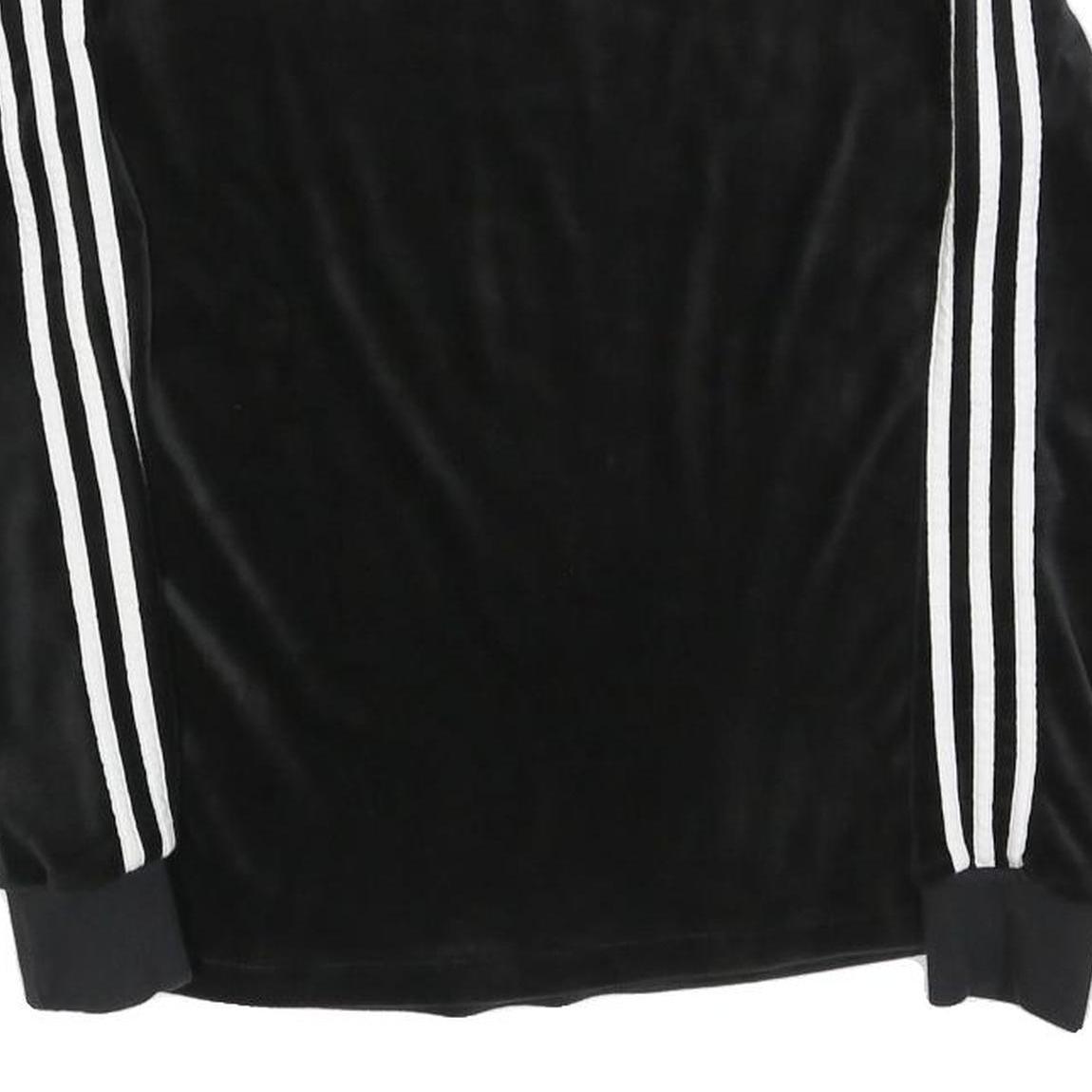 ADIDAS Womens Black Crew Neck UK 6 Sweatshirt Three Stripe Logo Comfortable Fit