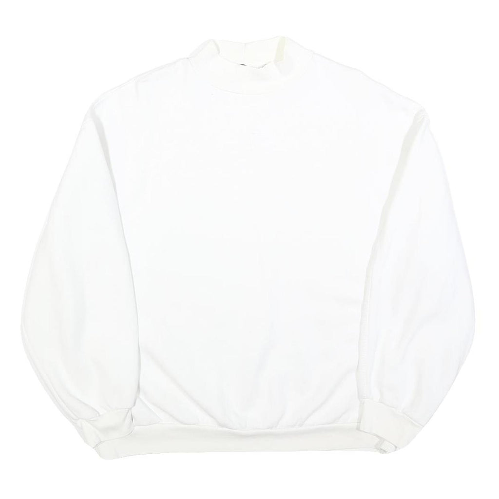 TALLY WEIJL Womens White Crew Neck Sweatshirt S Casual Cotton Blend Pullover