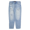 HOLLISTER Distressed Womens Jeans Blue Regular Tapered Stone Wash W26 L26