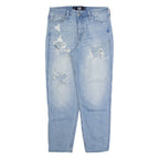 HOLLISTER Distressed Womens Jeans Blue Regular Tapered Stone Wash W26 L26