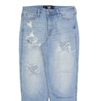 HOLLISTER Distressed Womens Jeans Blue Regular Tapered Stone Wash W26 L26