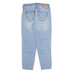 HOLLISTER Distressed Womens Jeans Blue Regular Tapered Stone Wash W26 L26