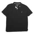 NAUTICA Mens Black Polo Shirt Short Sleeve Embroidered Logo Cotton Blend M