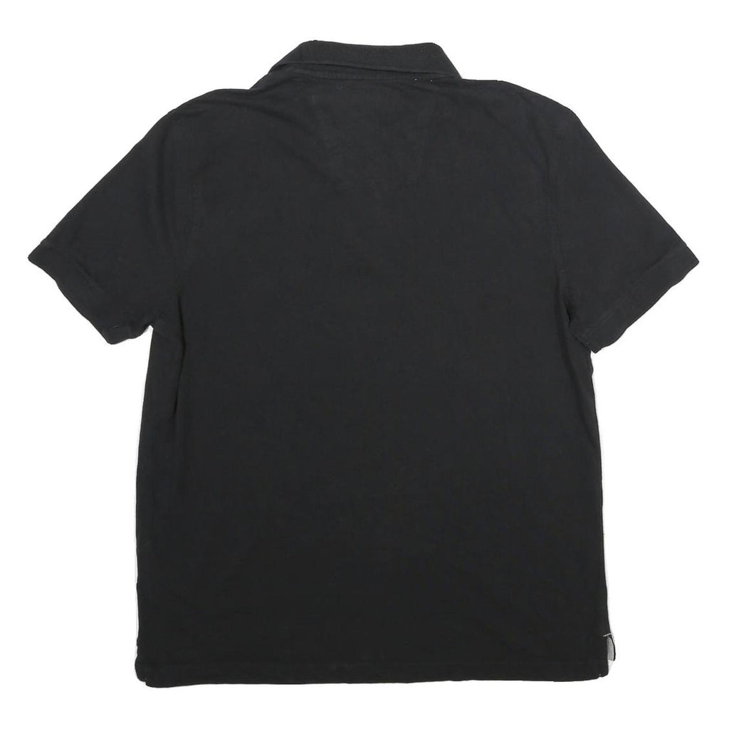 NAUTICA Mens Black Polo Shirt Short Sleeve Embroidered Logo Cotton Blend M