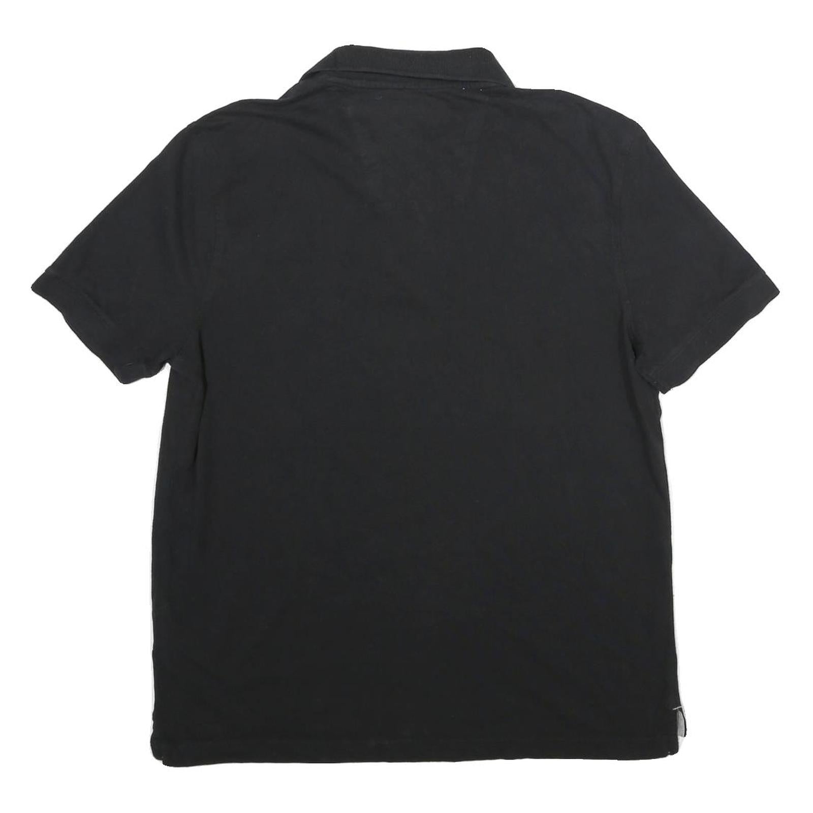 NAUTICA Mens Black Polo Shirt Short Sleeve Embroidered Logo Cotton Blend M