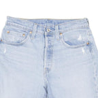 LEVI'S Womens Light Blue Denim Casual Shorts S W28 Raw Hem Summer