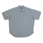 RALPH LAUREN Mens Blue & Green Checked Shirt L Classic Button-Down Collar Short