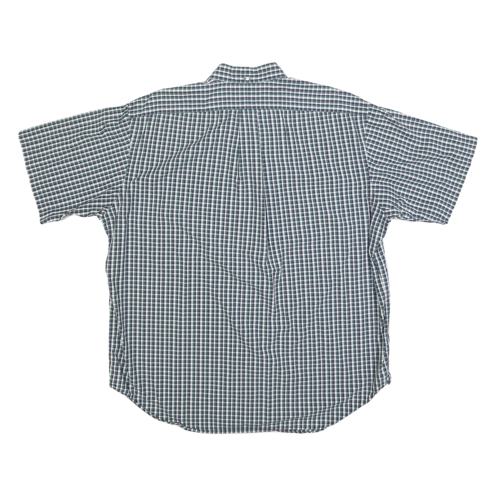 RALPH LAUREN Mens Blue & Green Checked Shirt L Classic Button-Down Collar Short