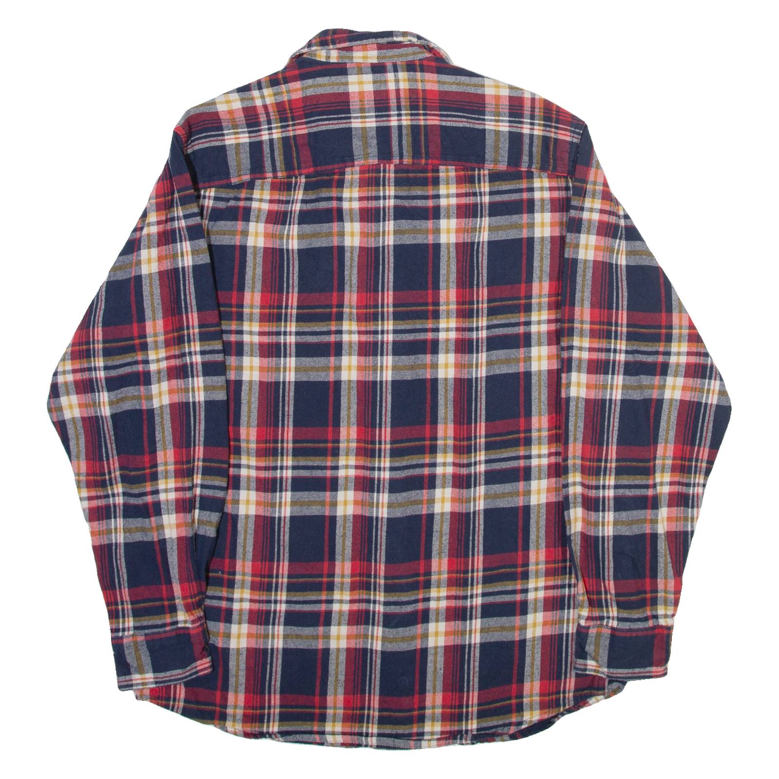 REDHEAD Mens Shirt Blue Plaid Long Sleeve M
