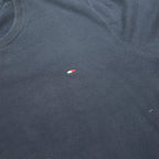 TOMMY HILFIGER Mens Navy Blue Plain Cotton Jumper Crew Neck Basic Knit M