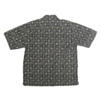 V4 CLASSIC Mens Black & Beige Patterned Shirt Cotton L Casual Summer Short