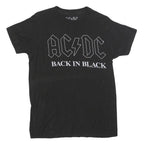 ACDC Womens Black Back In Black Graphic T-Shirt S Short Sleeve Crew Neck Band