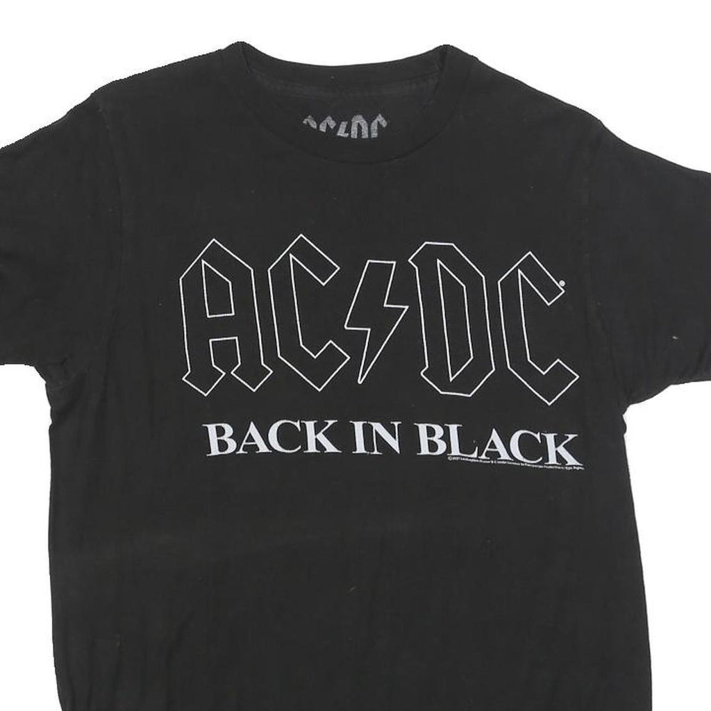 ACDC Womens Black Back In Black Graphic T-Shirt S Short Sleeve Crew Neck Band