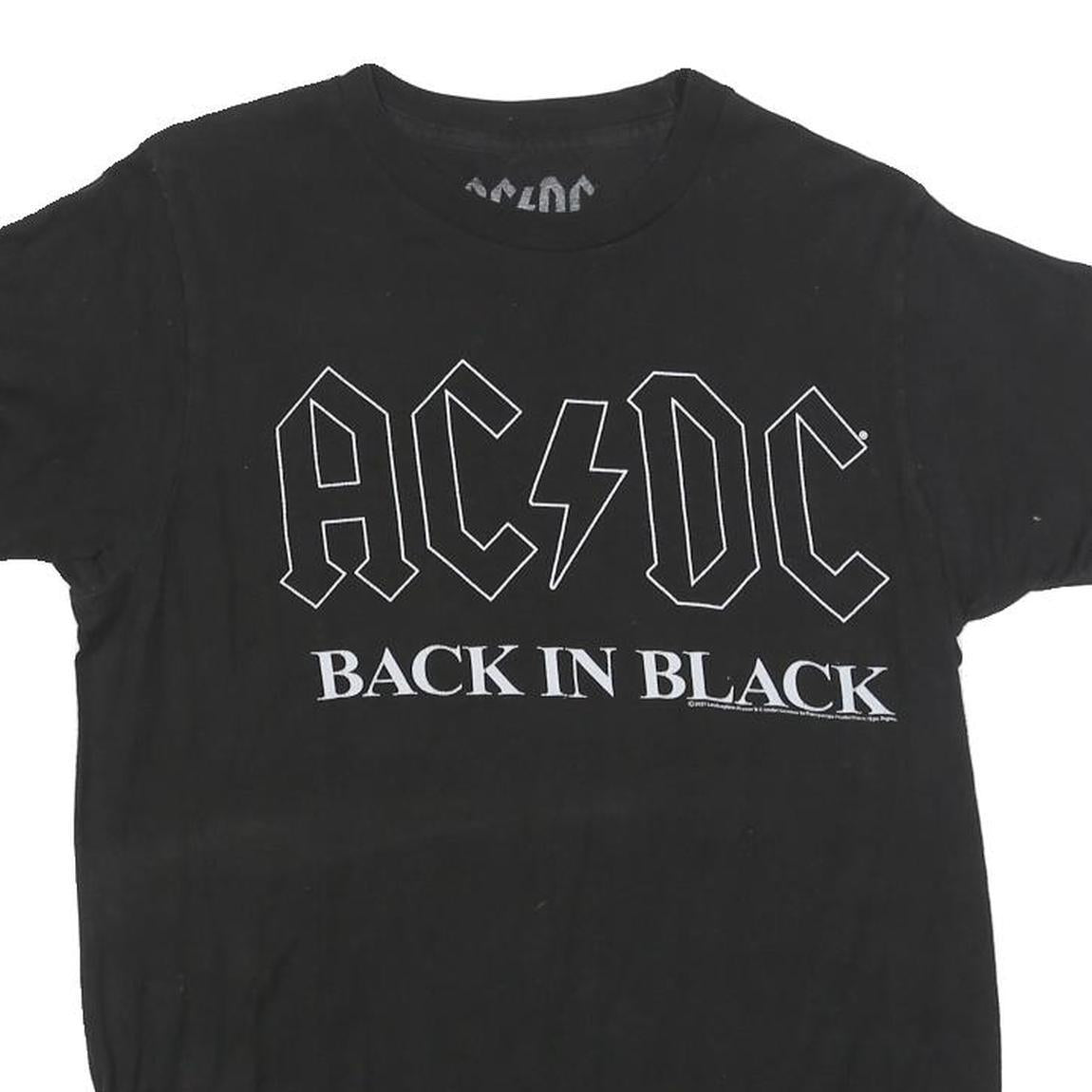 ACDC Womens Black Back In Black Graphic T-Shirt S Short Sleeve Crew Neck Band
