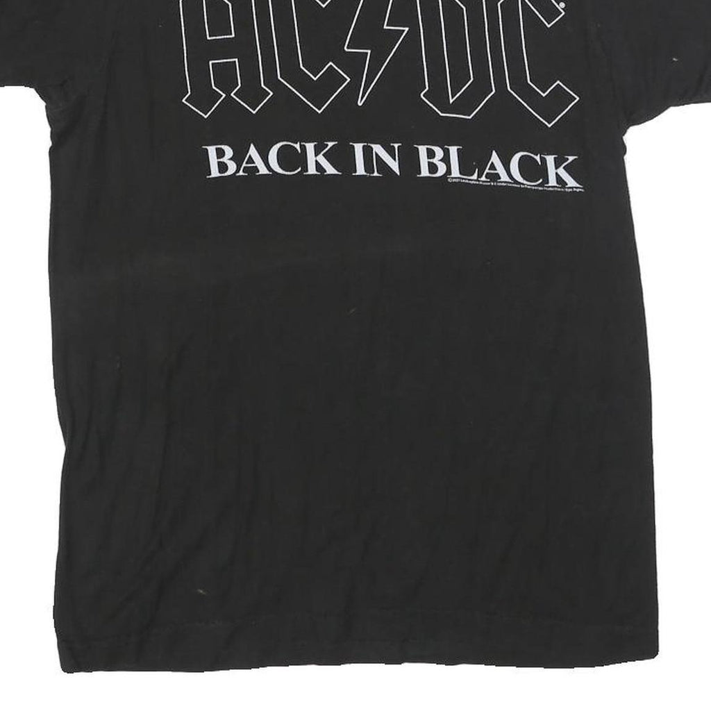 ACDC Womens Black Back In Black Graphic T-Shirt S Short Sleeve Crew Neck Band