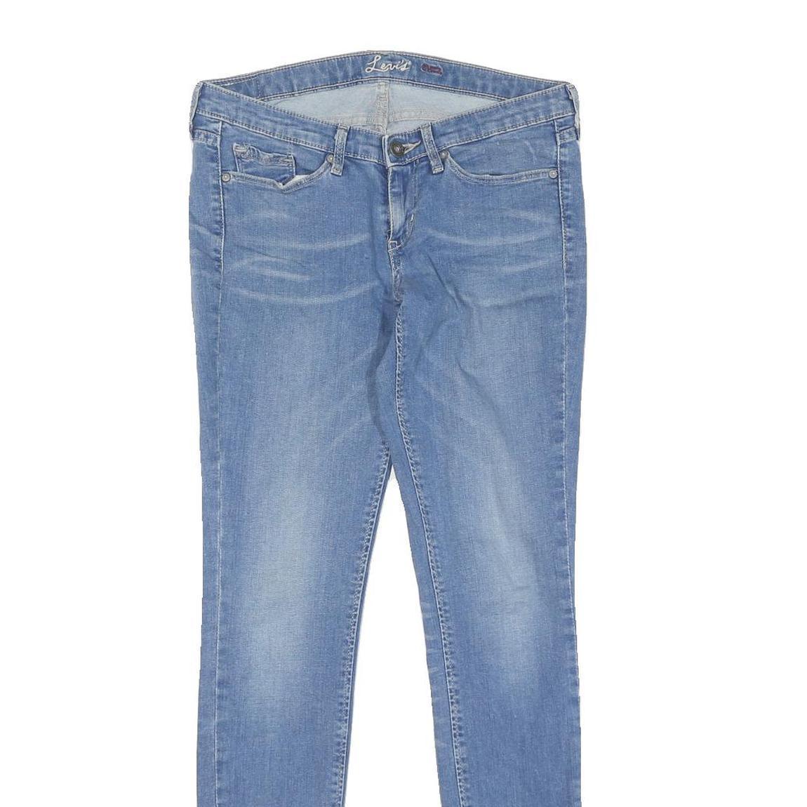 LEVI'S Womens Slim Blue Denim Light Wash Slim Jeans W30 L30 Zippered Hem