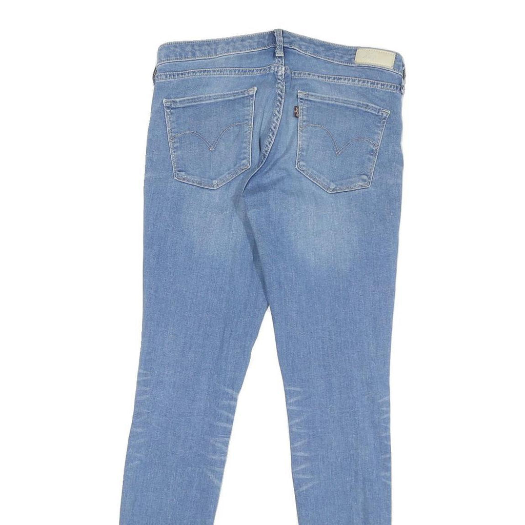 LEVI'S Womens Slim Blue Denim Light Wash Slim Jeans W30 L30 Zippered Hem