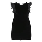 JESSICA HOWARD Womens Black Dress Polyester Blend Sleeveless Mini S Ruffle