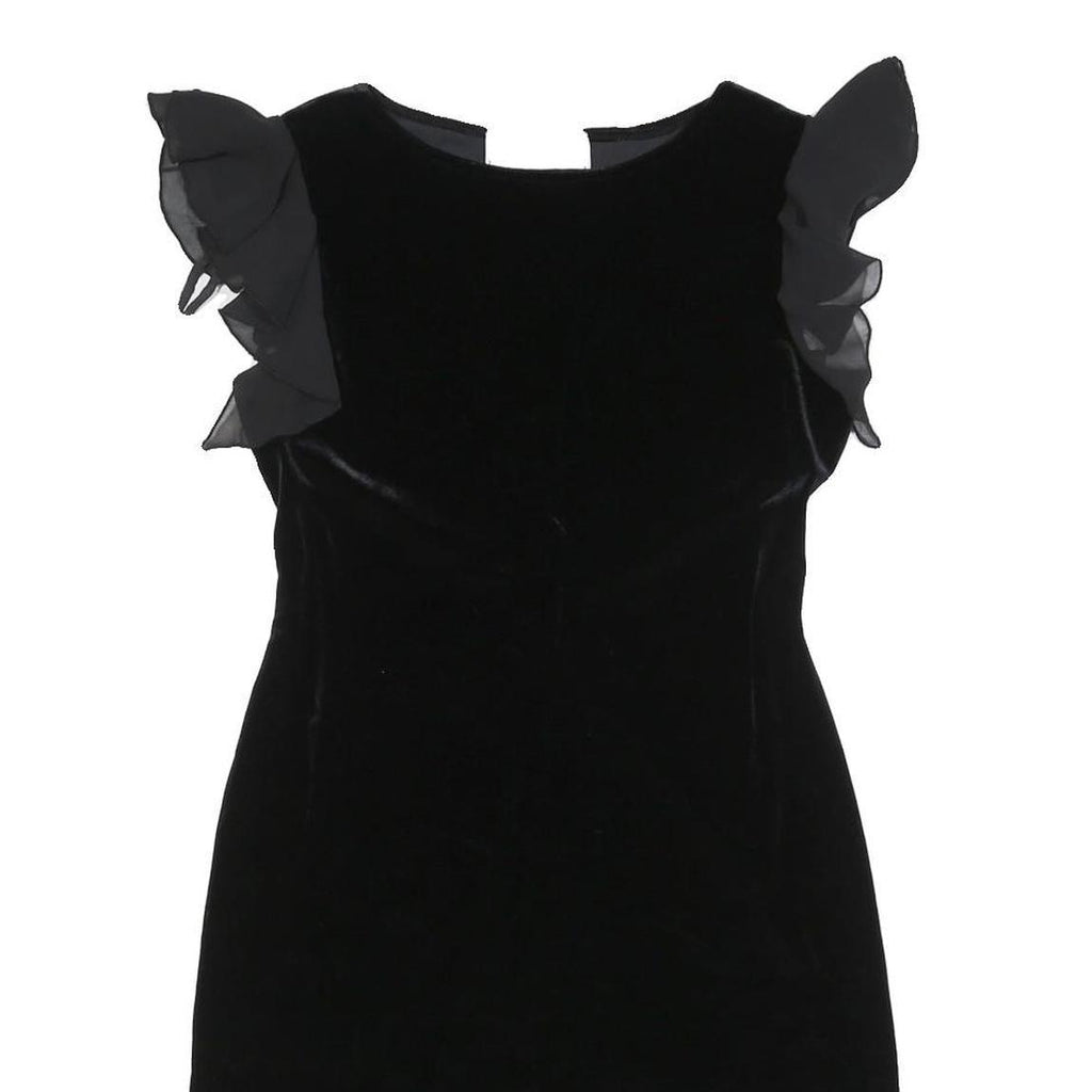 JESSICA HOWARD Womens Black Dress Polyester Blend Sleeveless Mini S Ruffle