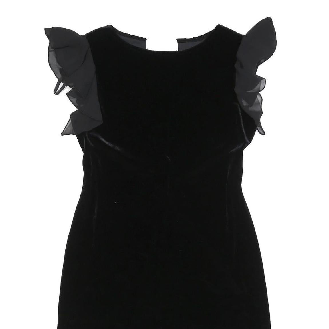 JESSICA HOWARD Womens Black Dress Polyester Blend Sleeveless Mini S Ruffle