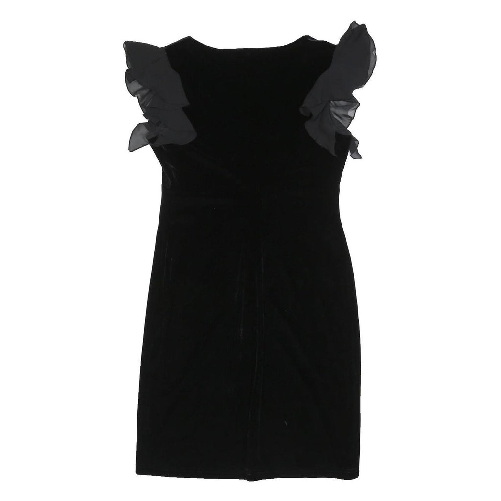 JESSICA HOWARD Womens Black Dress Polyester Blend Sleeveless Mini S Ruffle