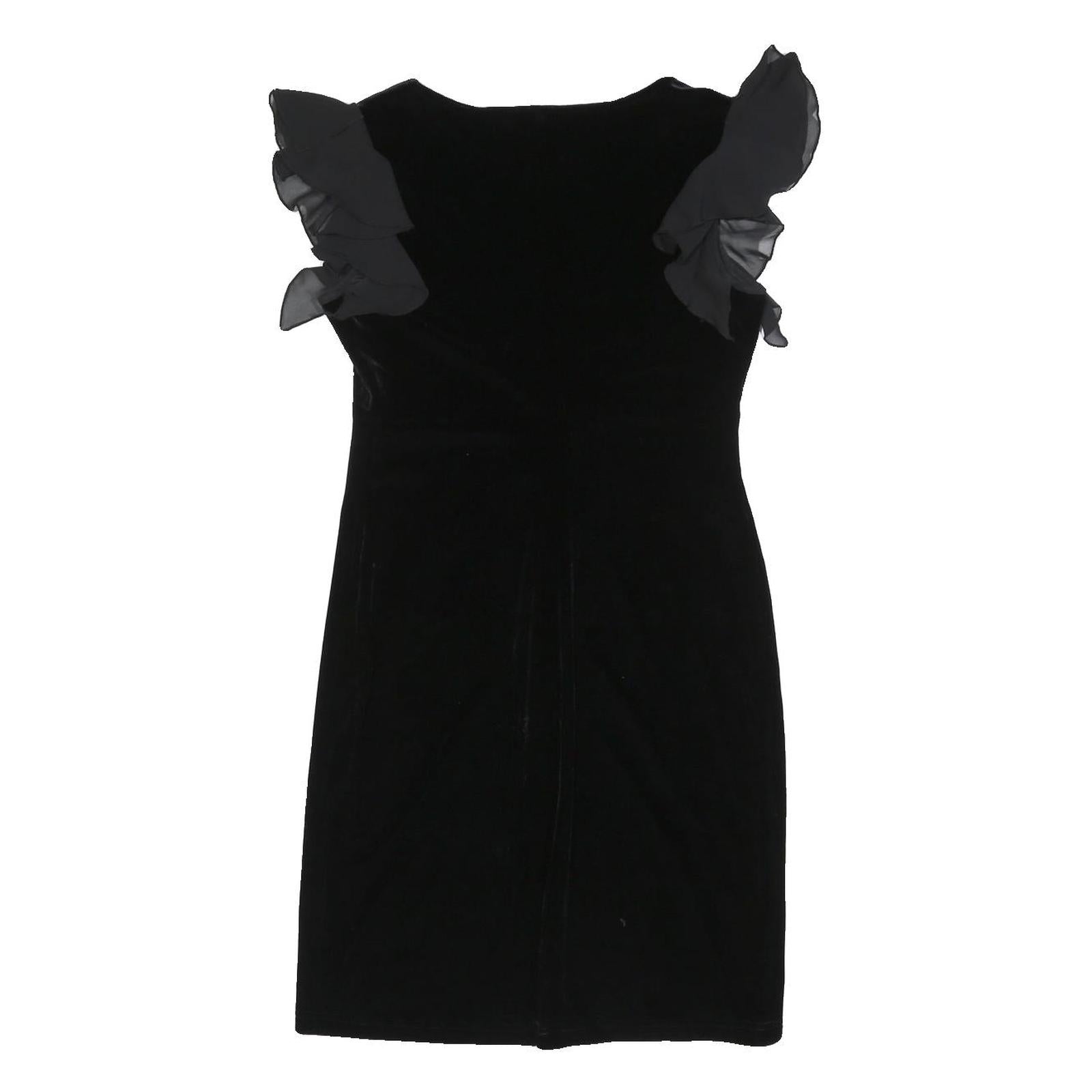 JESSICA HOWARD Womens Black Dress Polyester Blend Sleeveless Mini S Ruffle