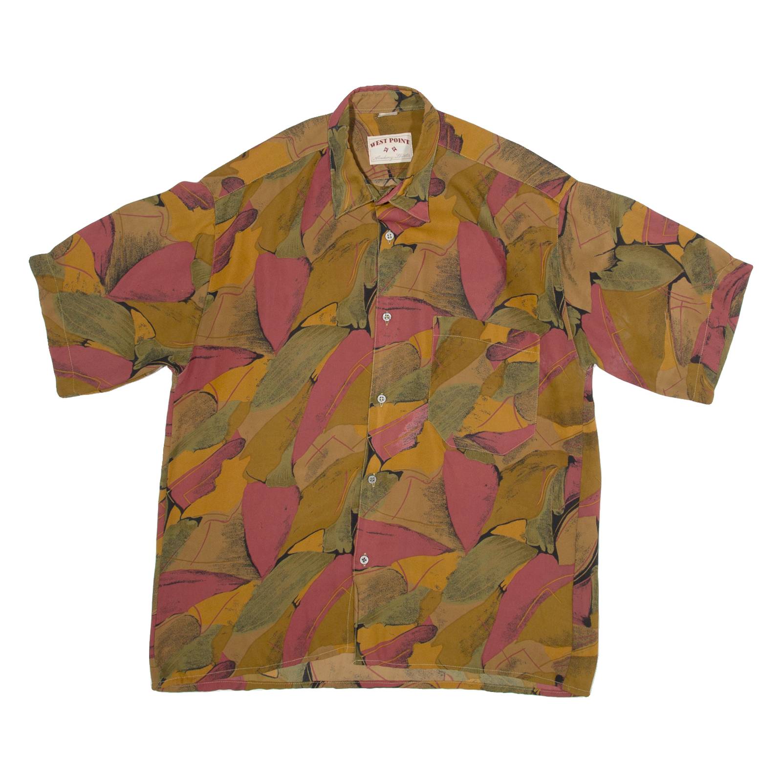 WEST POINT Womens Shirt Top Brown Crazy Pattern L