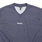 ELLESSE Womens Blue V-Neck Sweatshirt UK 12 Sleeveless Cotton Blend Pullover