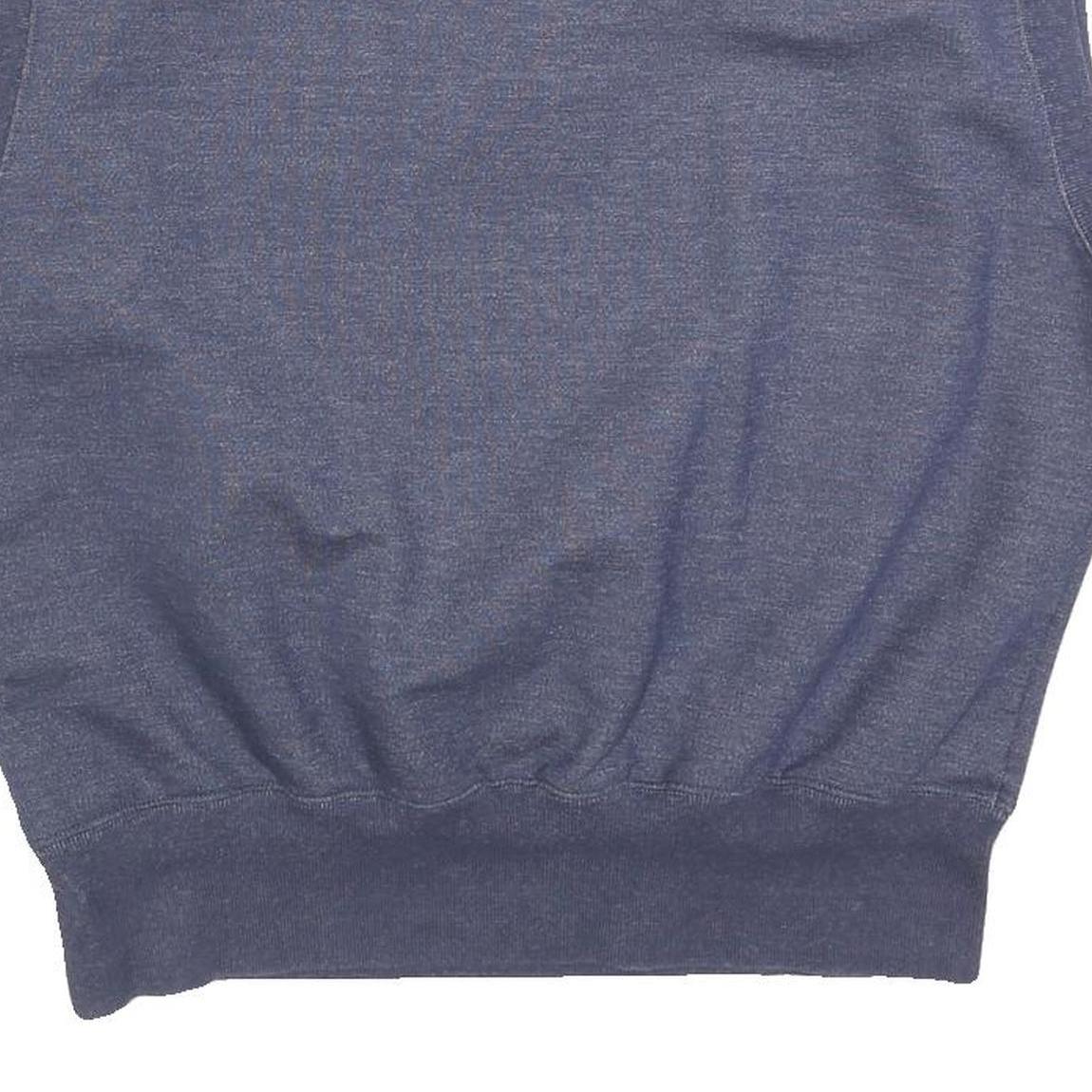 ELLESSE Womens Blue V-Neck Sweatshirt UK 12 Sleeveless Cotton Blend Pullover