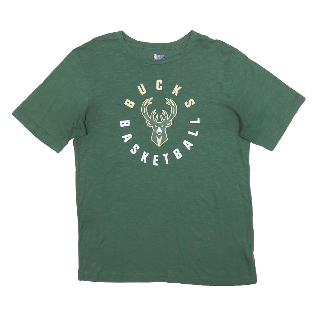 NBA Mens Green Milwaukee Bucks Basketball Graphic T-Shirt L Short Sleeve Crew
