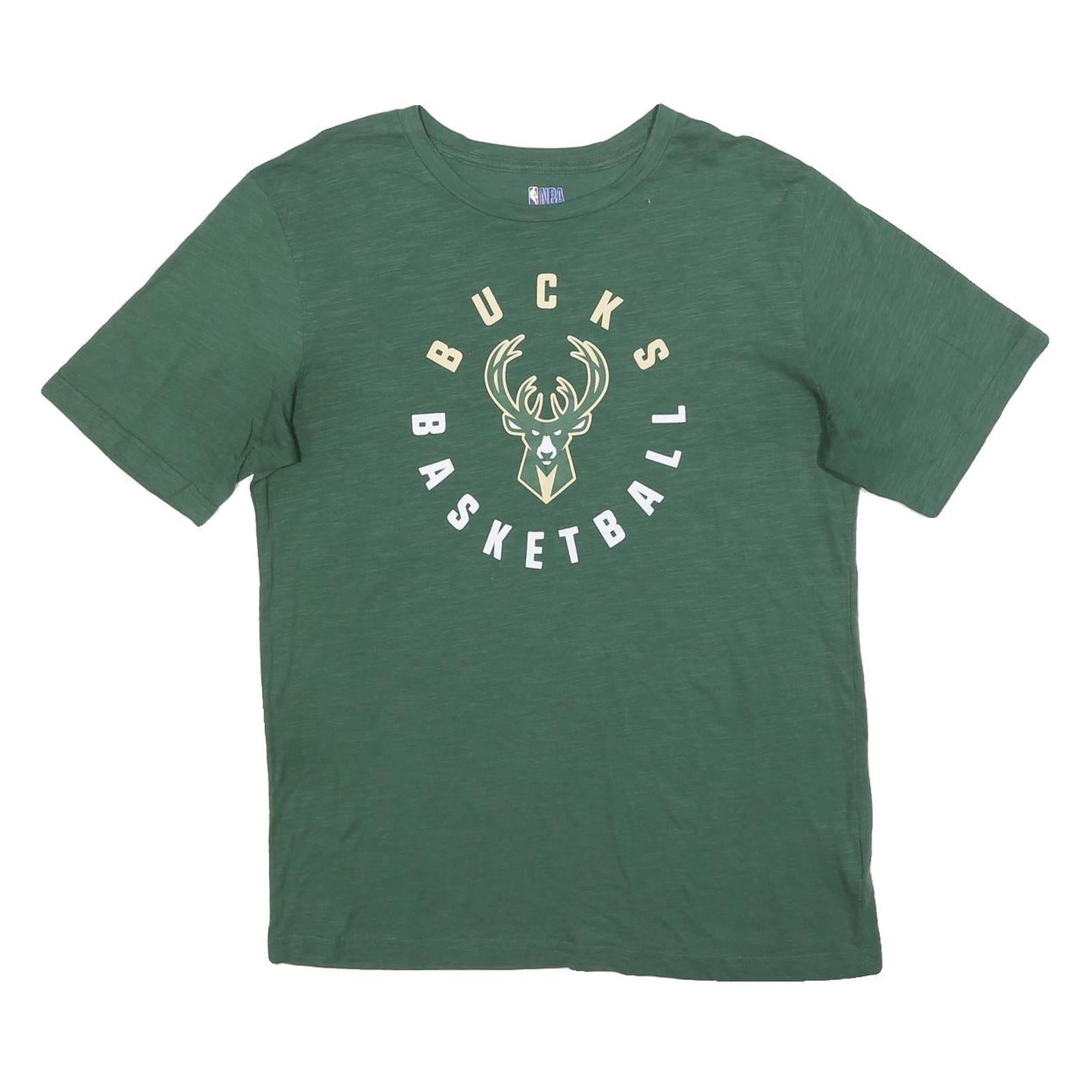 NBA Mens Green Milwaukee Bucks Basketball Graphic T-Shirt L Short Sleeve Crew
