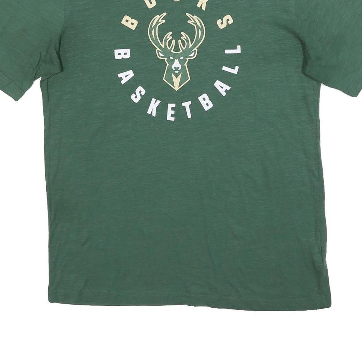 NBA Mens Green Milwaukee Bucks Basketball Graphic T-Shirt L Short Sleeve Crew