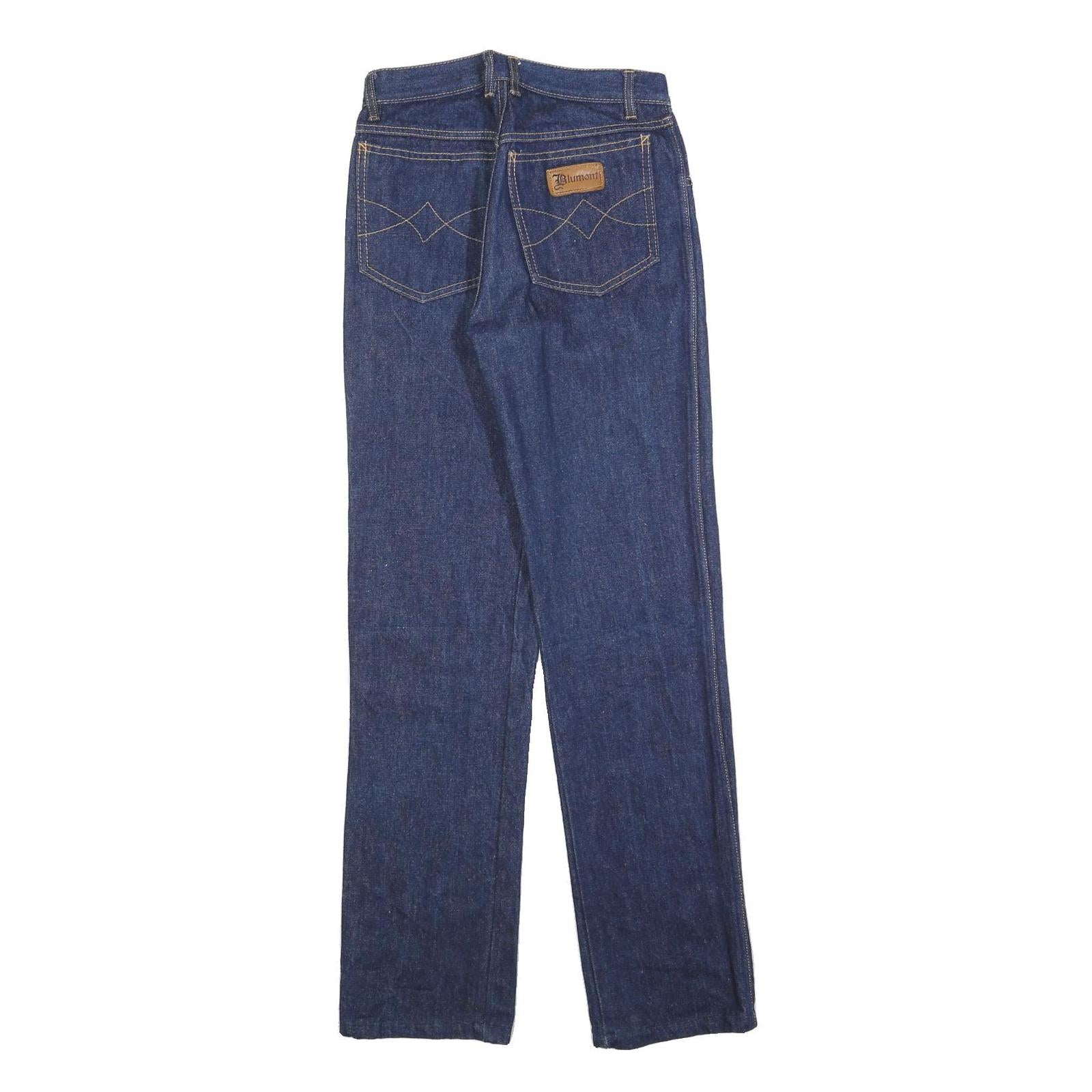 BLUMONT Womens Jeans Blue Regular Straight Denim Dark W26 L30 Zip Comfort