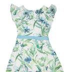 PHASE EIGHT Belted Womens Day Dress White Floral Sleeveless Knee Length UK 12