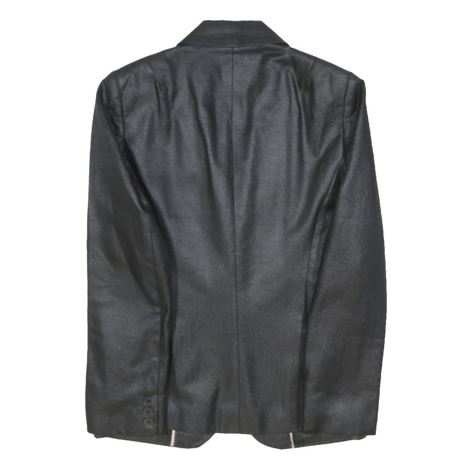 REISS Womens Black Classic Jacket S Polyester Blend Plain Button Closure