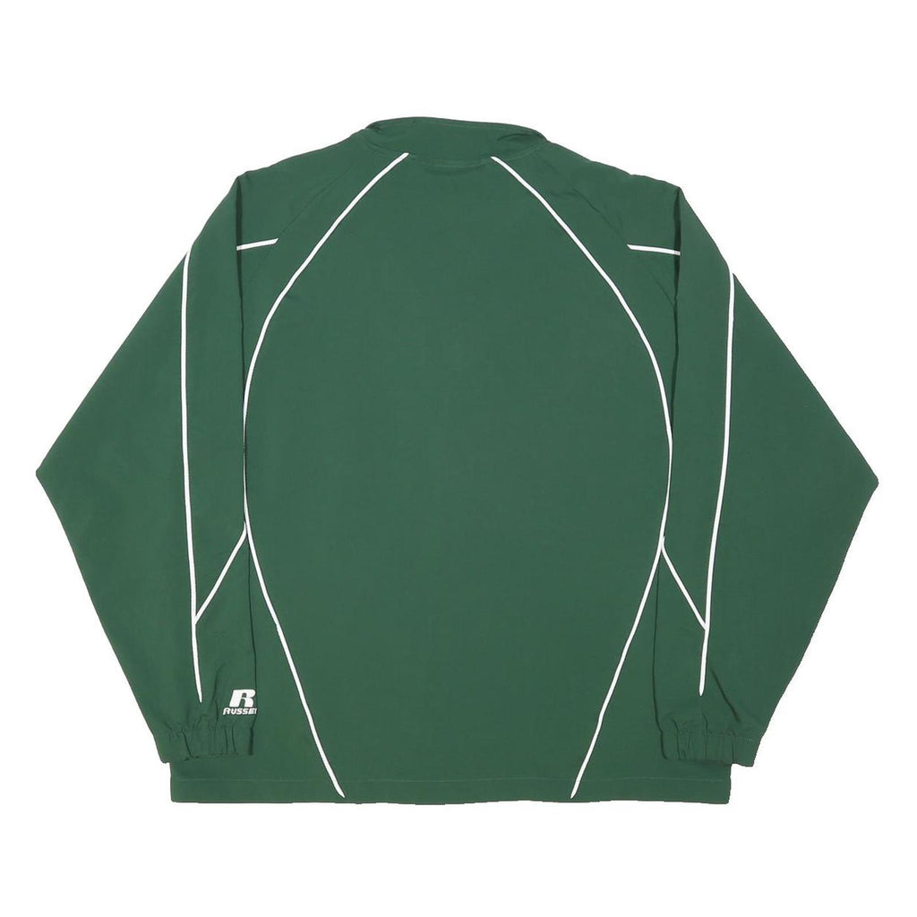 RUSSELL ATHLETIC Mens Green Basketball Sports Zip Jacket L Polyester Blend