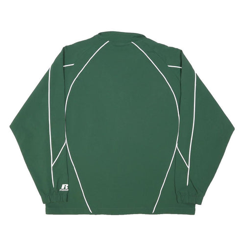 RUSSELL ATHLETIC Mens Green Basketball Sports Zip Jacket L Polyester Blend