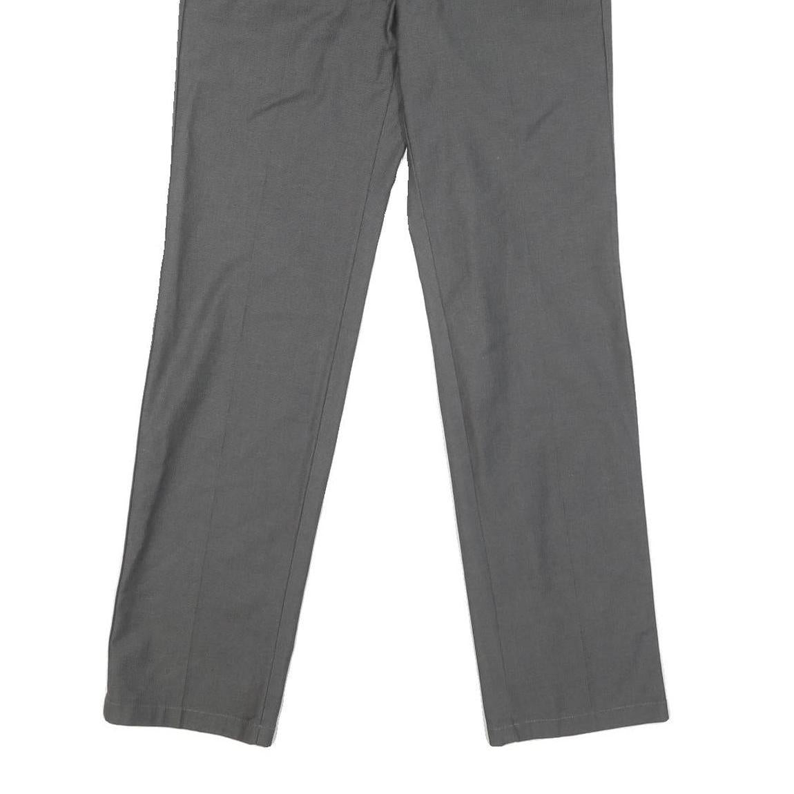 DOCKERS Womens Cotton Blend Grey Slim Straight Trousers W30 L29 Smart Casual