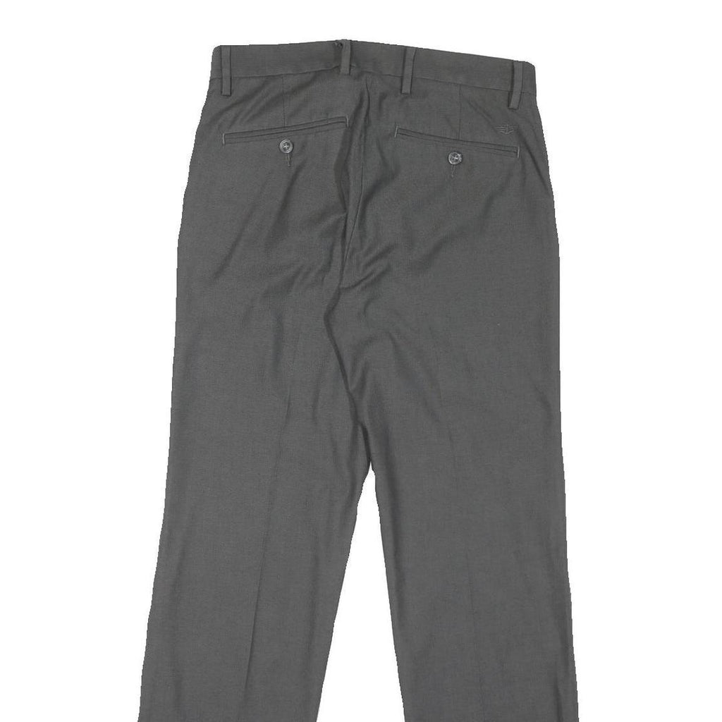 DOCKERS Womens Cotton Blend Grey Slim Straight Trousers W30 L29 Smart Casual