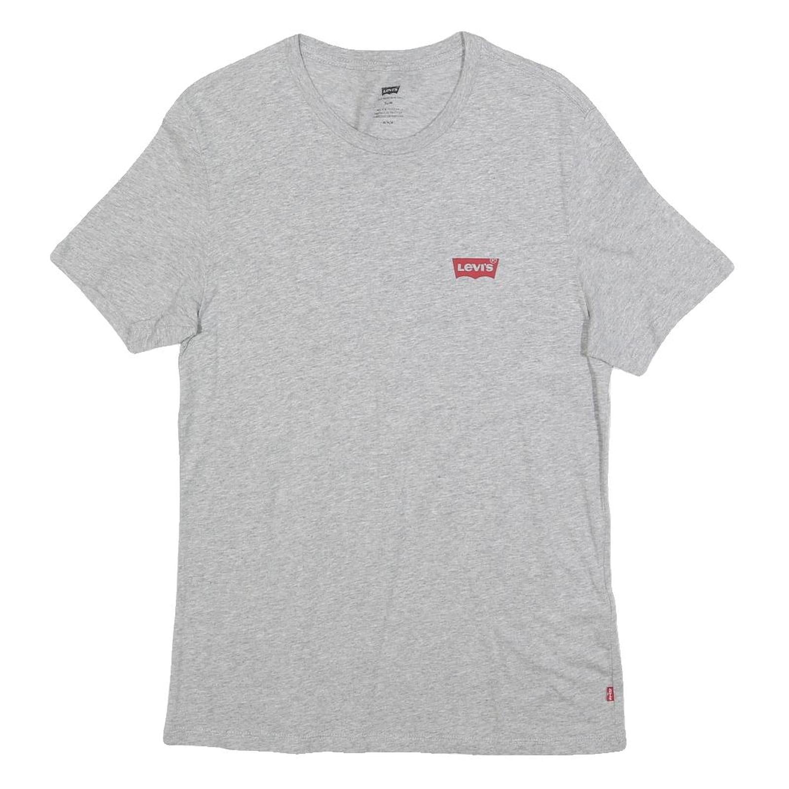 LEVI'S Mens Grey Graphic T-Shirt M Short Sleeve Crew Neck Casual Cotton