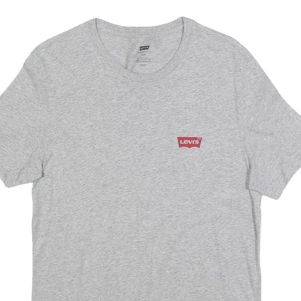 LEVI'S Mens Grey Graphic T-Shirt M Short Sleeve Crew Neck Casual Cotton