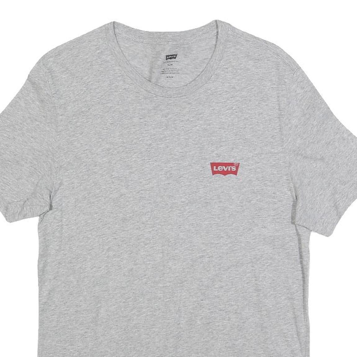 LEVI'S Mens Grey Graphic T-Shirt M Short Sleeve Crew Neck Casual Cotton