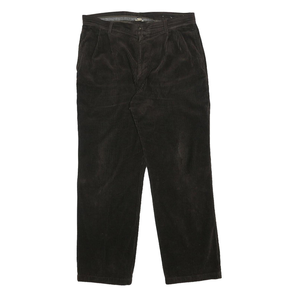 JOSEPH ABBOUND Mens Cotton Black Relaxed Straight Trousers W36 L32 Comfortable