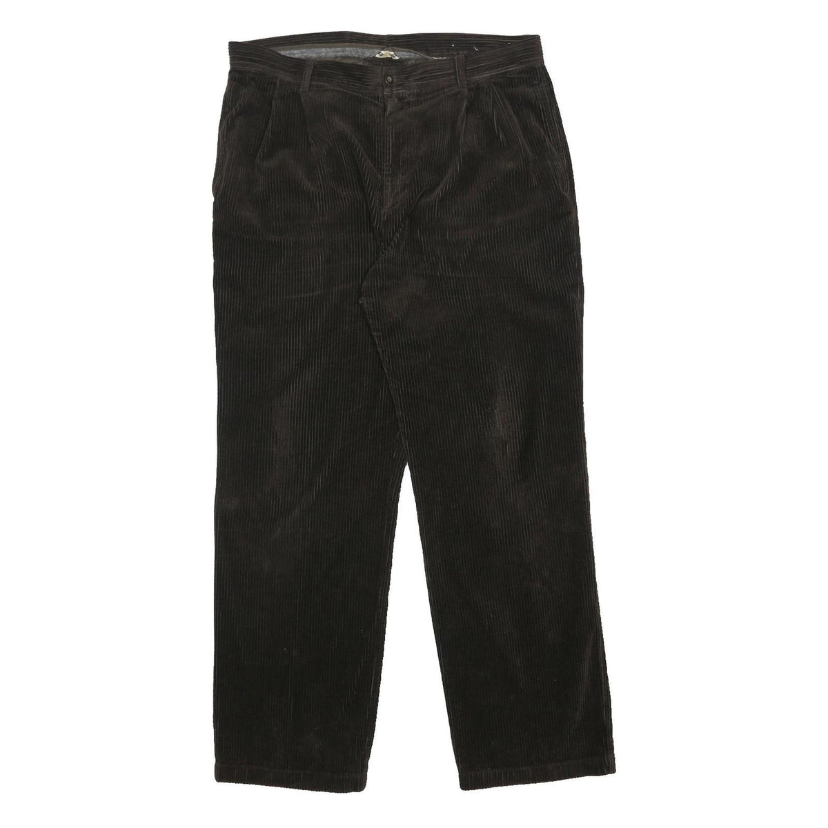 JOSEPH ABBOUND Mens Cotton Black Relaxed Straight Trousers W36 L32 Comfortable