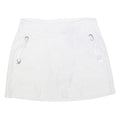 NIKE Womens White Polyester Blend Mini Skort Zip Pockets L Athletic Sports