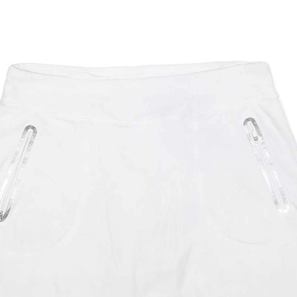 NIKE Womens White Polyester Blend Mini Skort Zip Pockets L Athletic Sports