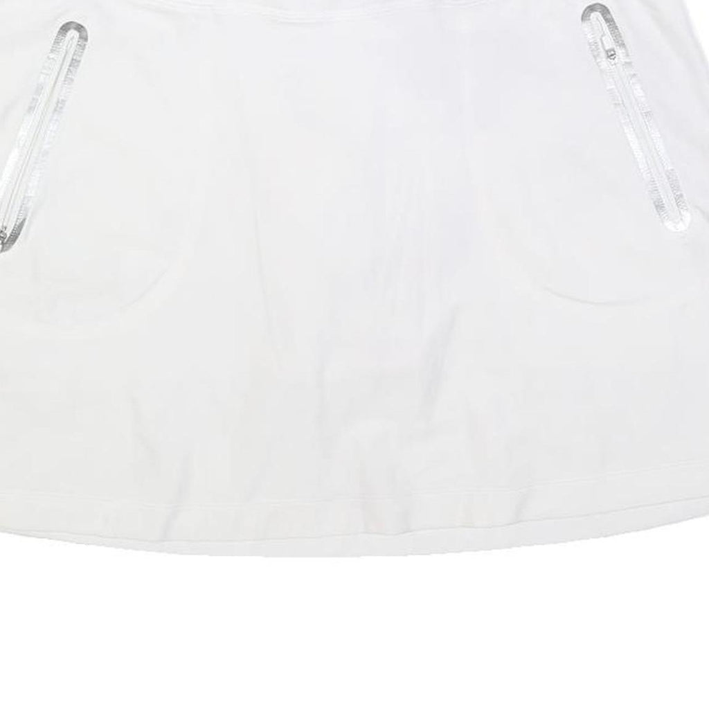 NIKE Womens White Polyester Blend Mini Skort Zip Pockets L Athletic Sports