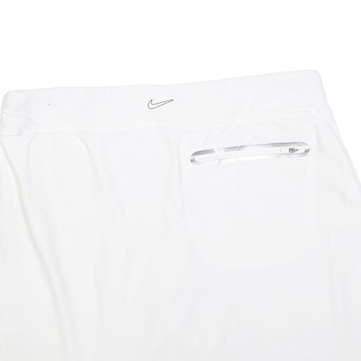 NIKE Womens White Polyester Blend Mini Skort Zip Pockets L Athletic Sports