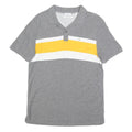 CALVIN KLEIN Mens Grey & Yellow Colourblock Short Sleeve Polo Shirt S