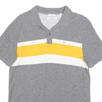 CALVIN KLEIN Mens Grey & Yellow Colourblock Short Sleeve Polo Shirt S